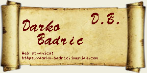 Darko Badrić vizit kartica